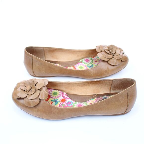 Born Tan Floral Ballet Flats - Picture 5 of 8
